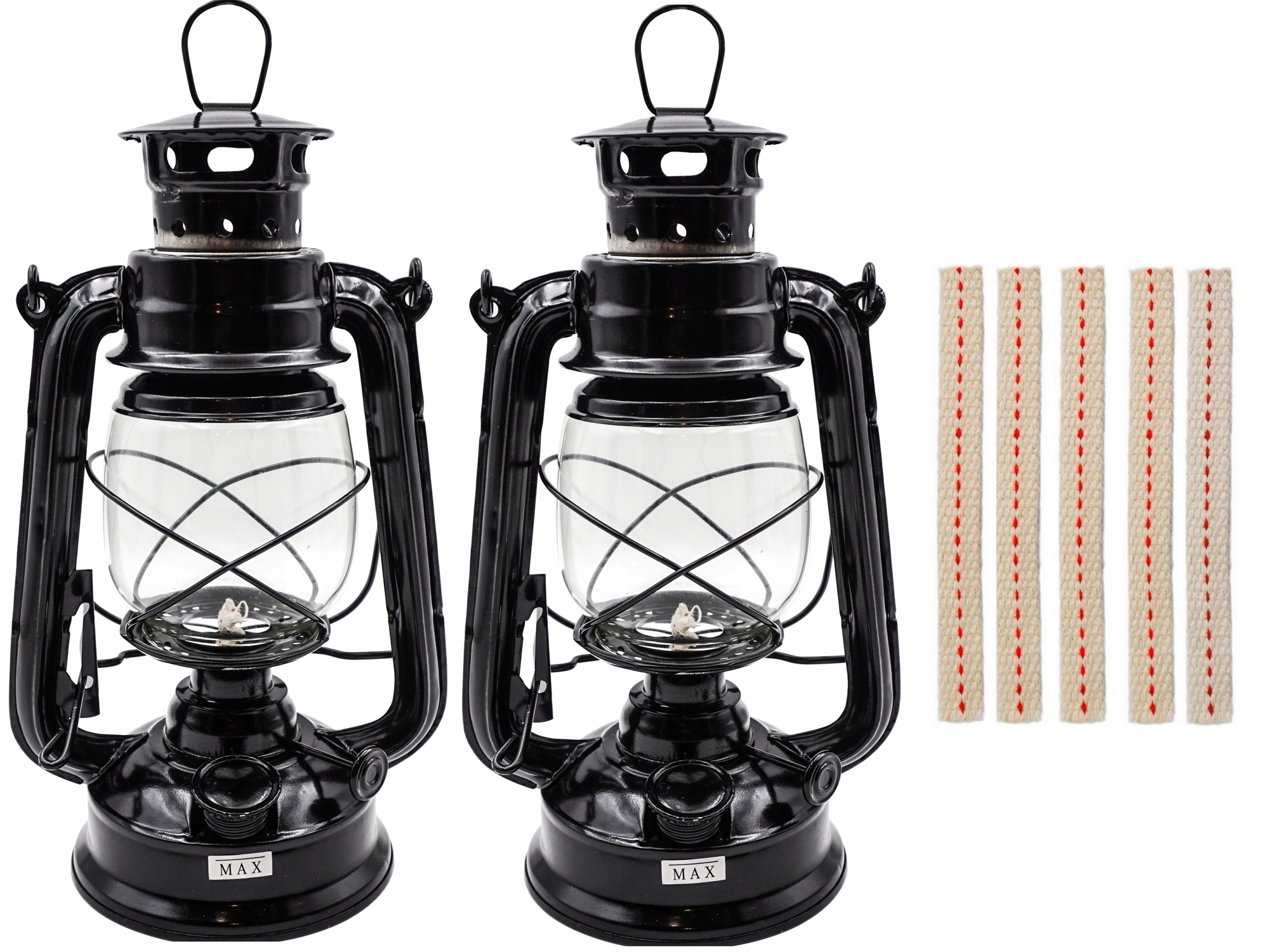 2x LAMPA NAFTOWA Z KNOTEM 24cm +ZAPASOWY KNOT 5szt
