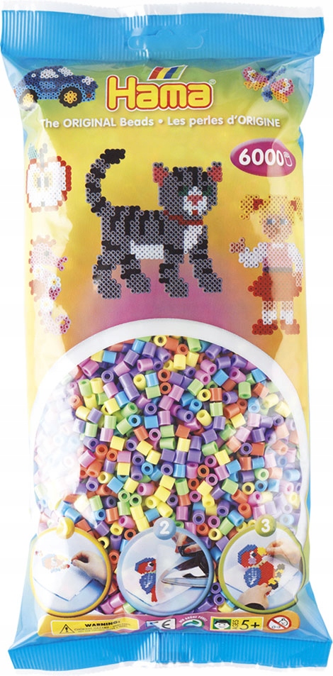 

Koraliki 6000 szt mix pastelowy Hama MIDI 205-50