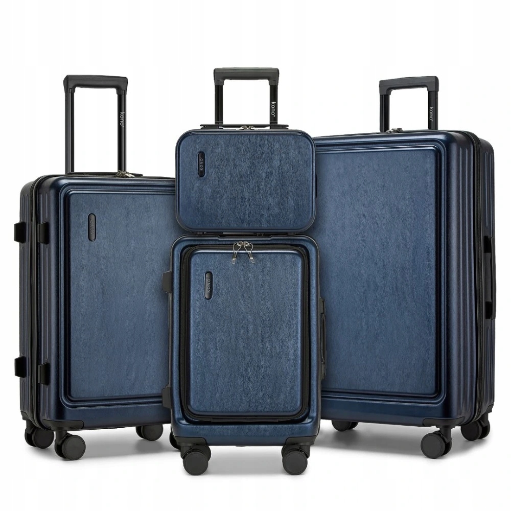 Sada 4 pevných kufrů Kono Abs+pc 9.6/35.8/61.2/93.38 L modrá