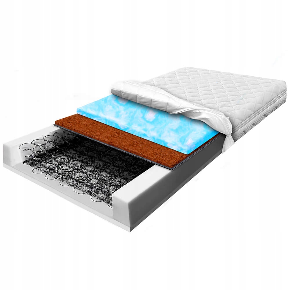 Měkká matrace 140 x 190 cm s kokosovou pěnou a kokosovou podložkou H2 19 cm