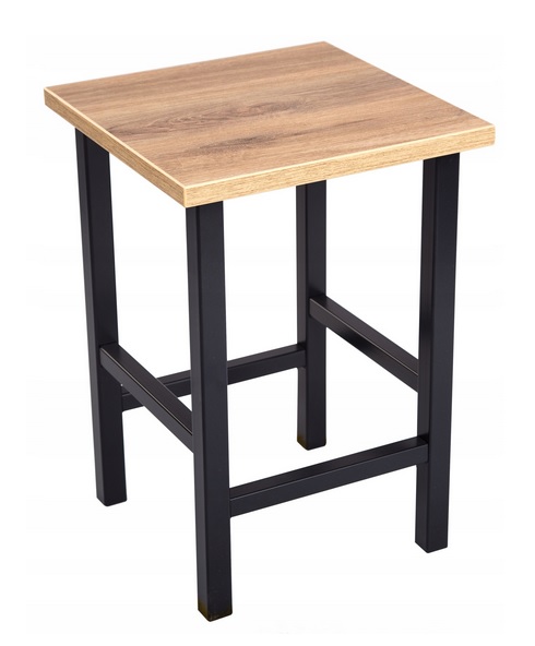 Stołek kuchenny loftowy czarny+olcha taboret 18mm