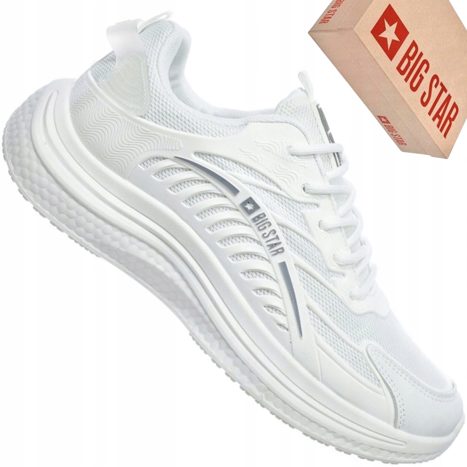 Buty męskie Big Star RR174560 sportowe sneakersy białe oddychające lekkie