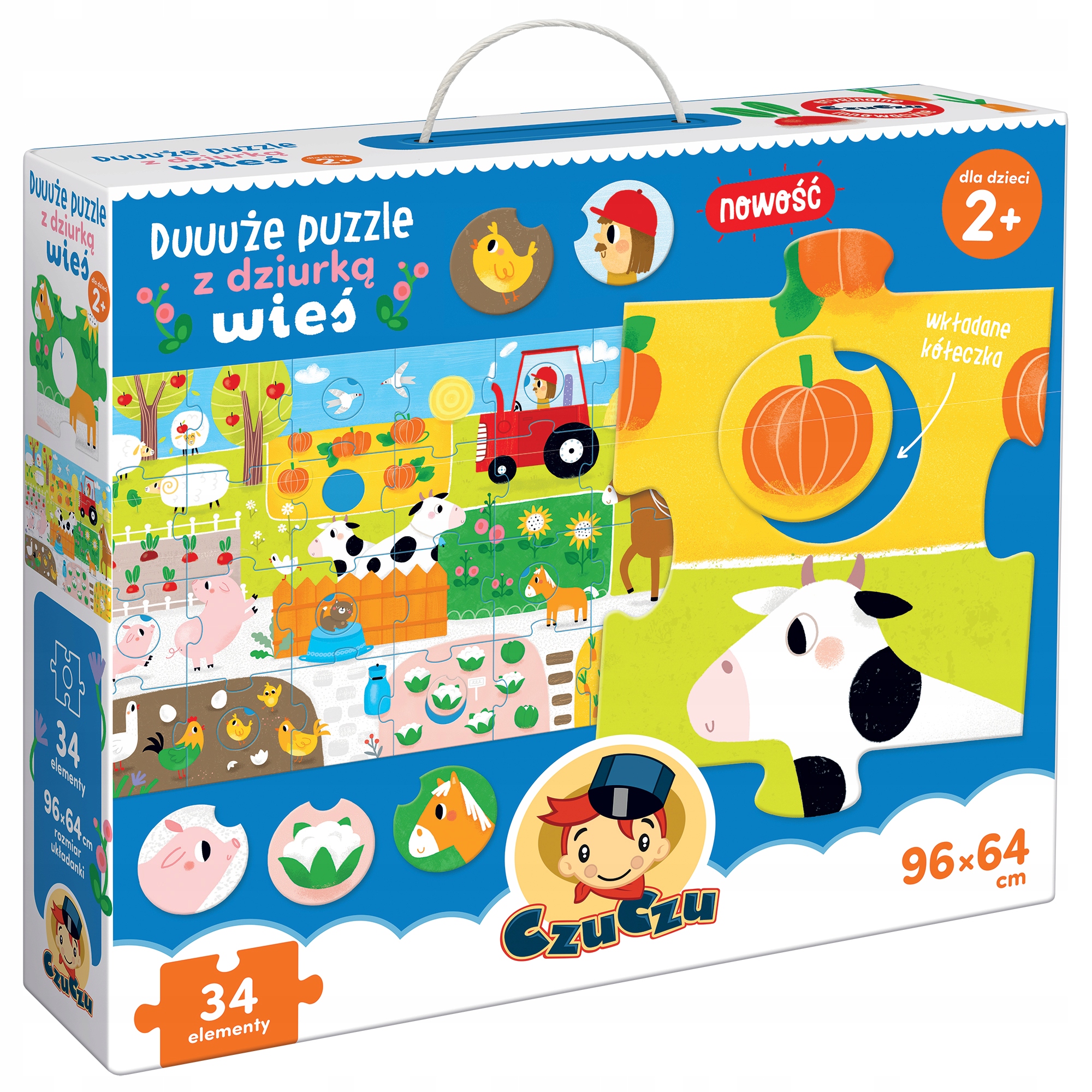 

Duże puzzle z dziurką Wieś 2+ Bright Junior Media