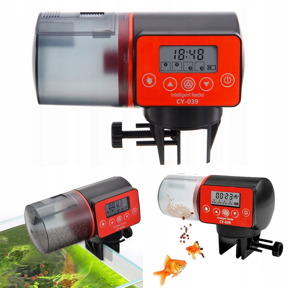 Levně Automatické Krmítko Pro Ryby Do Akvária 200 ML LCD Na Baterie