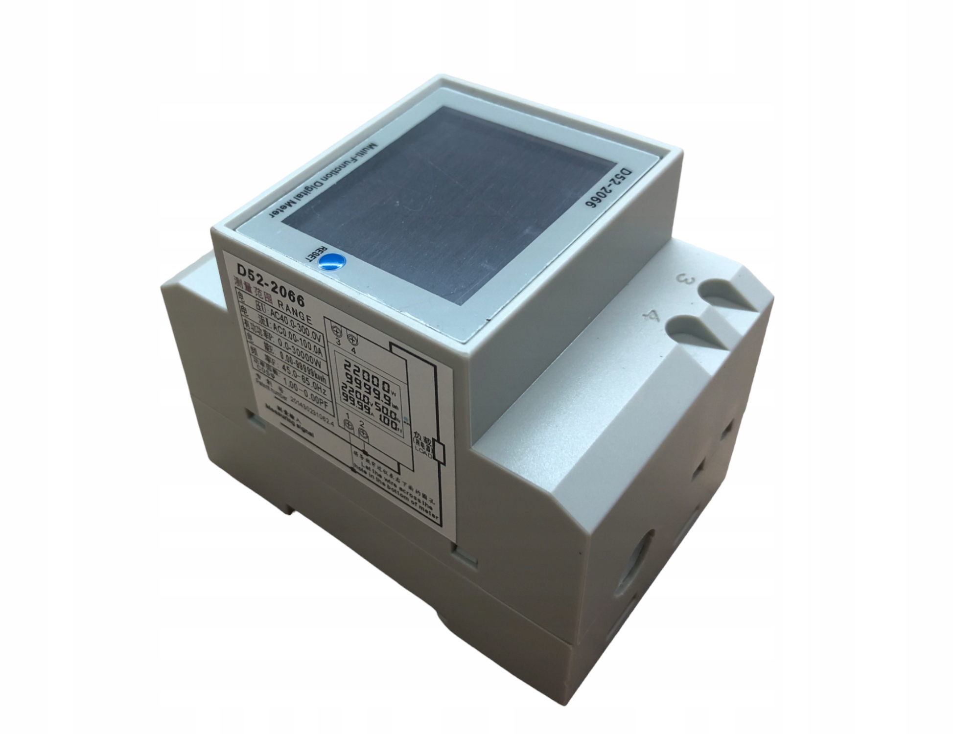 Wattmetr Digitální počítadlo Měřič spotřeby energie Příkon D52-2066 100 A