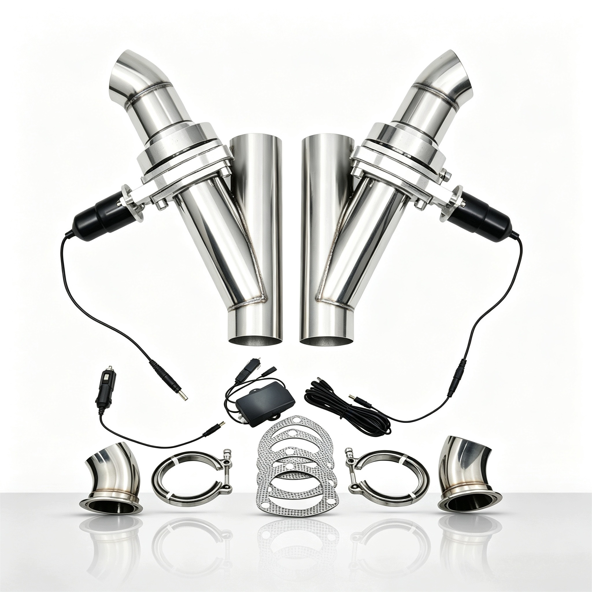 Výfuková Klapka 12V 63MM Dual Valve S Dálkovým Ovládáním