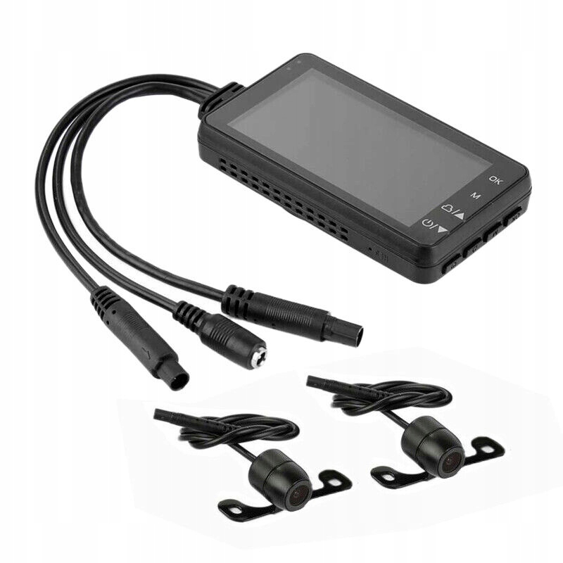 Sada 3-PALCOVÝ Dvojitý LCD Fotoaparát Motocykl Dvr Záznamník Jízdy Pro