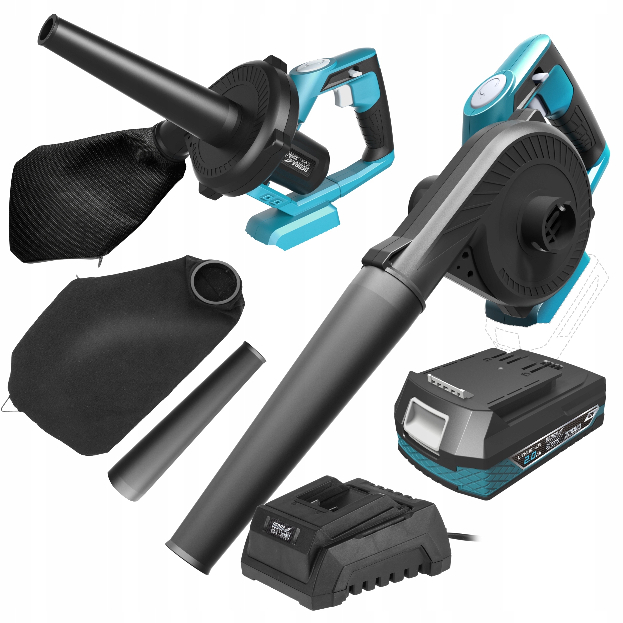 DEDRA DMUCHAWA ODKURZACZ AKUMULATOROWY 18V + 2Ah Zasilanie akumulatorowe