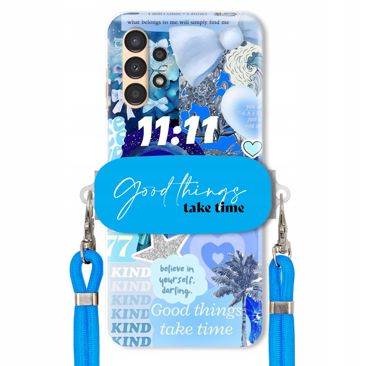 Puzdro pre Samsung A04S Držiak na vodítko Crossbody Good Things Take Time Lata