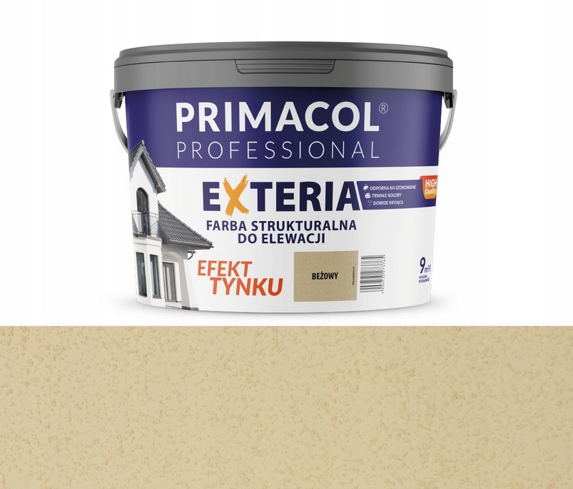Primacol Farba Elewacyjna Exteria 4,5l Beżowy farba Strukturalna zewnętrzna