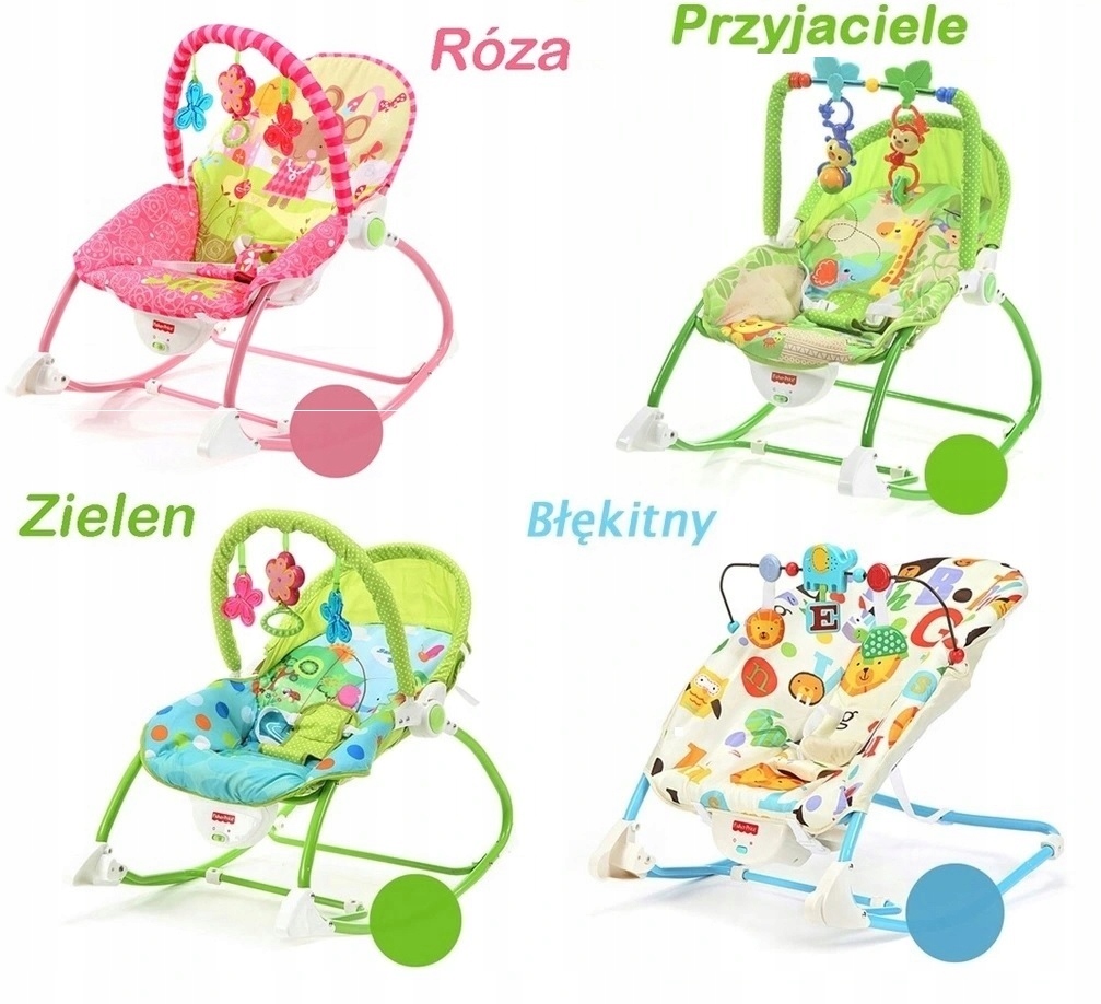FISHER PRICE LEŻACZEK BUJACZEK DŹWIĘKI WIBRA kolor