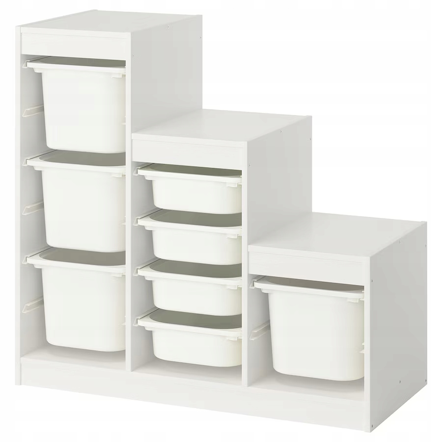 Ikea Trofast Regał z pojemnikami, biały, 99x44x94 cm