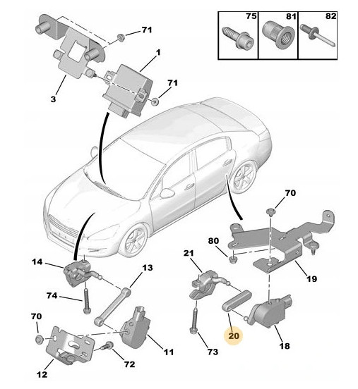 ŁĄCZNIK CIĘGNO KOREKTORA WYSOKOŚCI CITROEN C5 III C6 PEUGEOT 508 527381 Producent części Tech-France