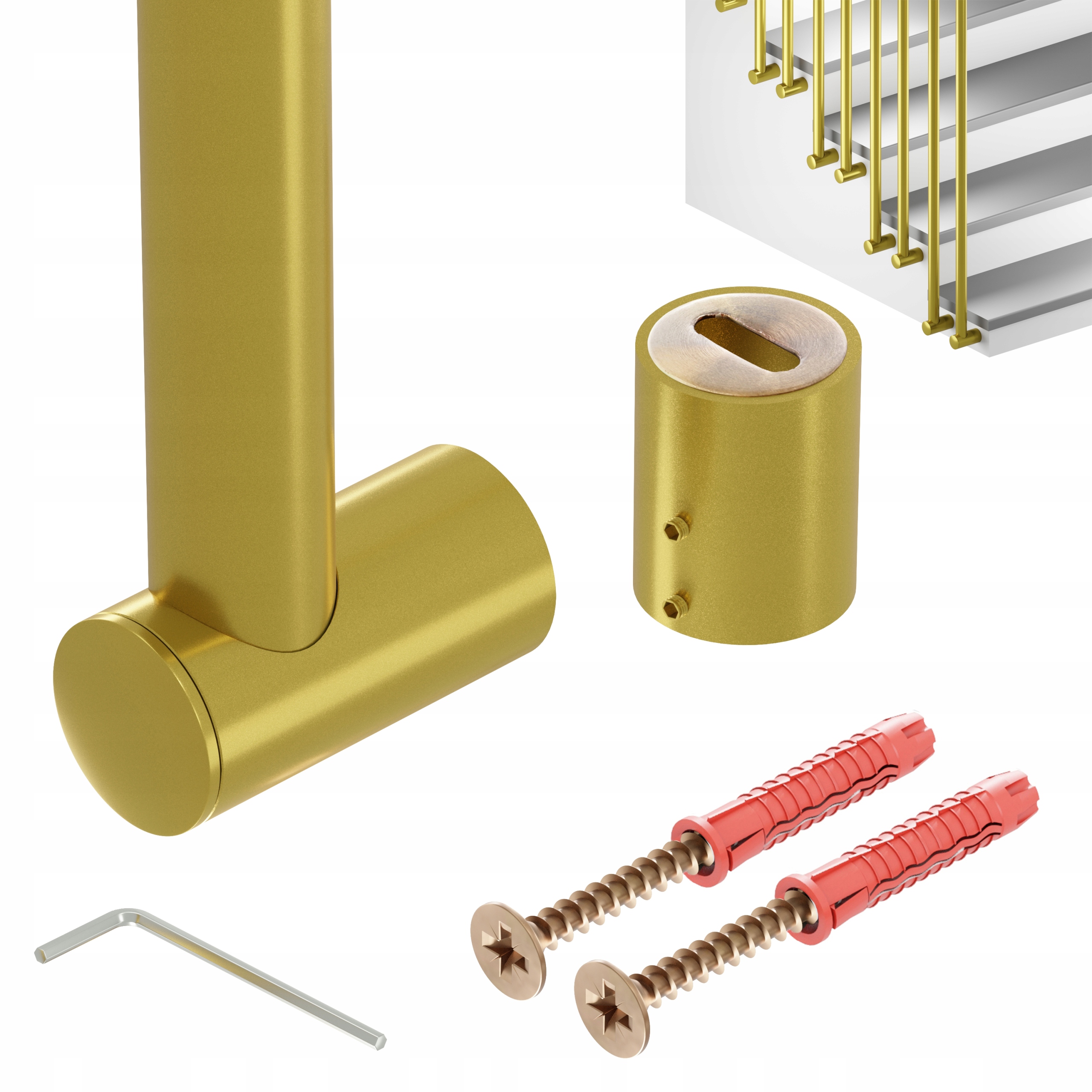 Zábradlí Na Schody Barierka Sloupek Zlatý 25 mm 400 cm Harfa Sens