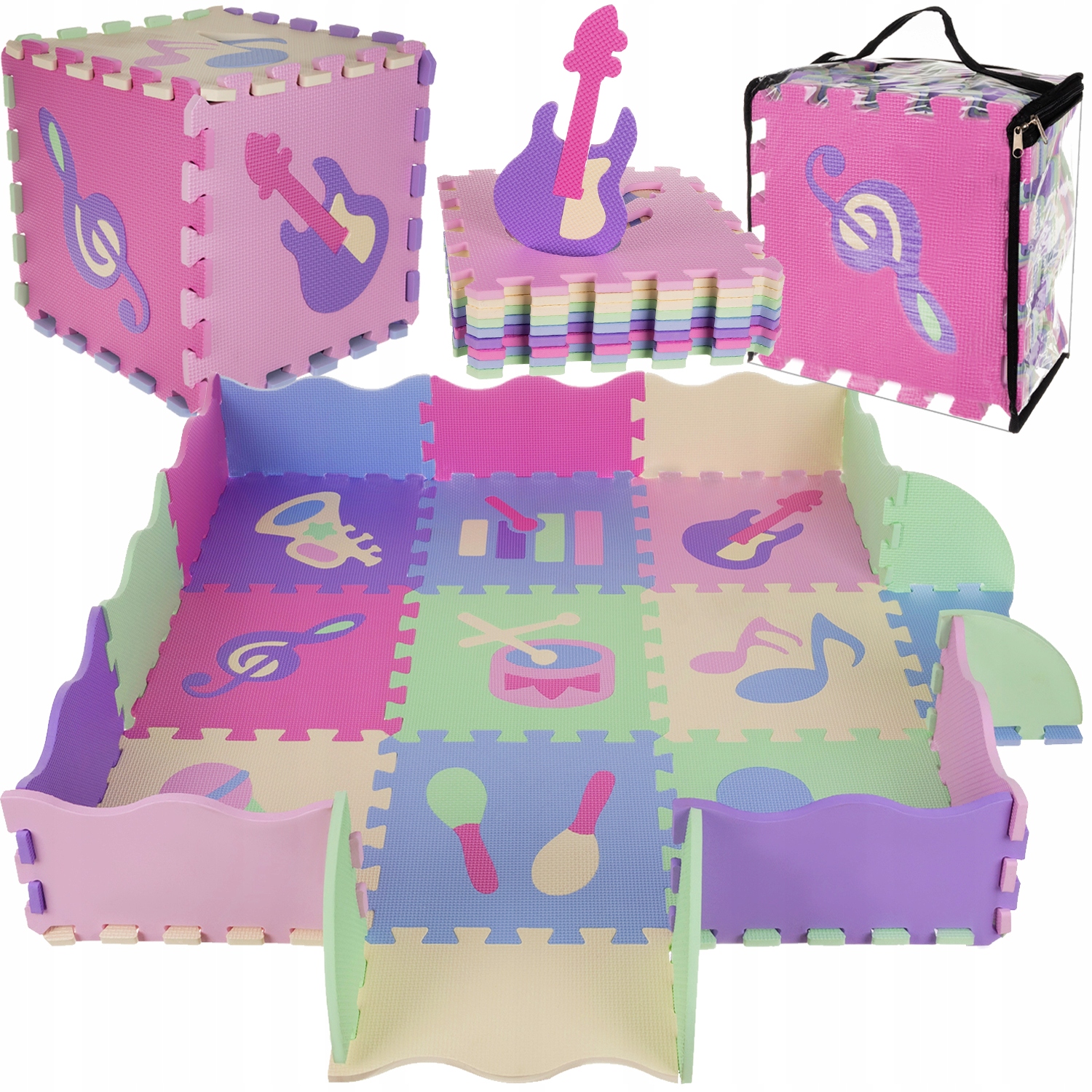 

Mata Puzzle Piankowe Edukacyjna Duża Gruba 25szt