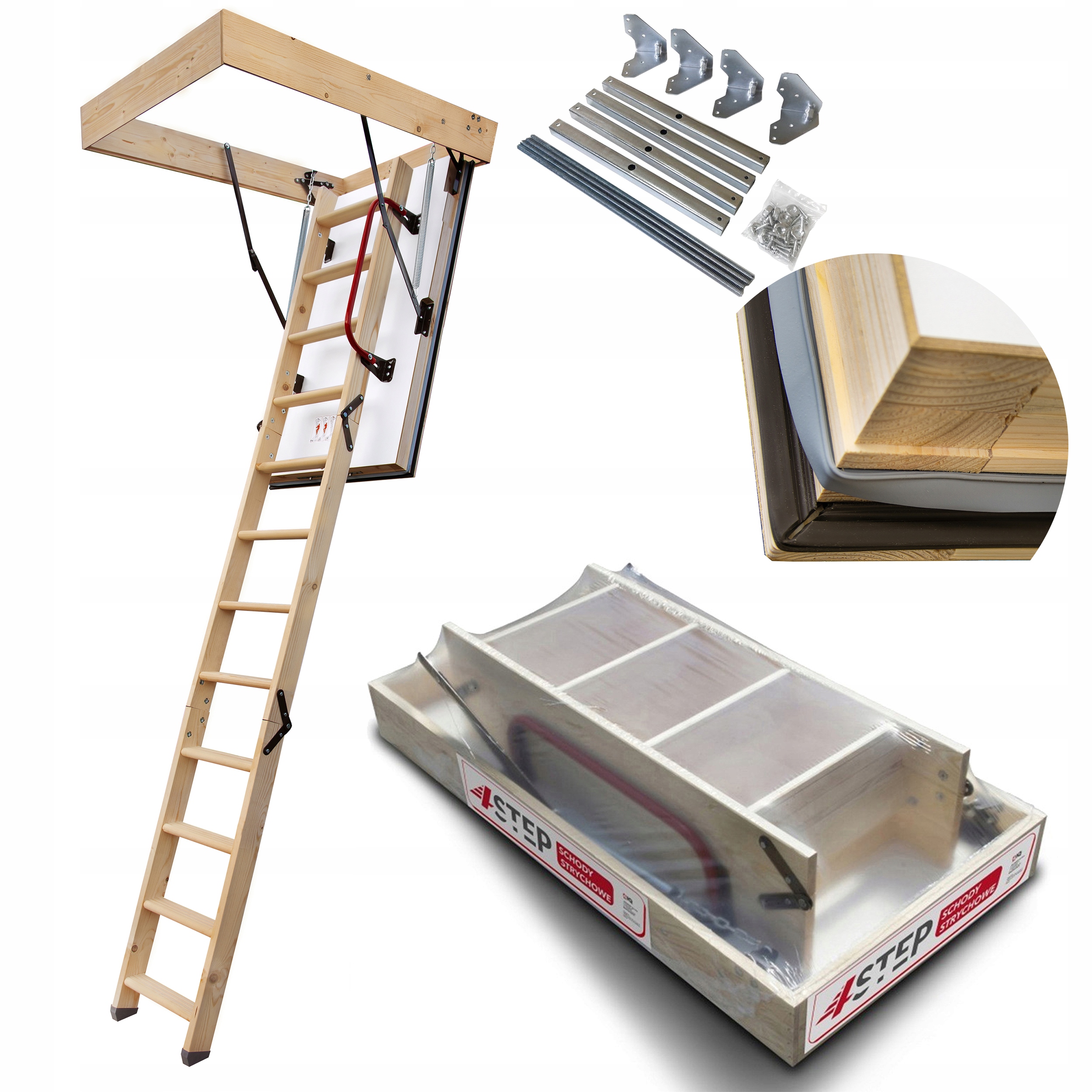 Půdní schody Nordic 87 mm 130x70 0,44W Druhé těsnění Montážní sada