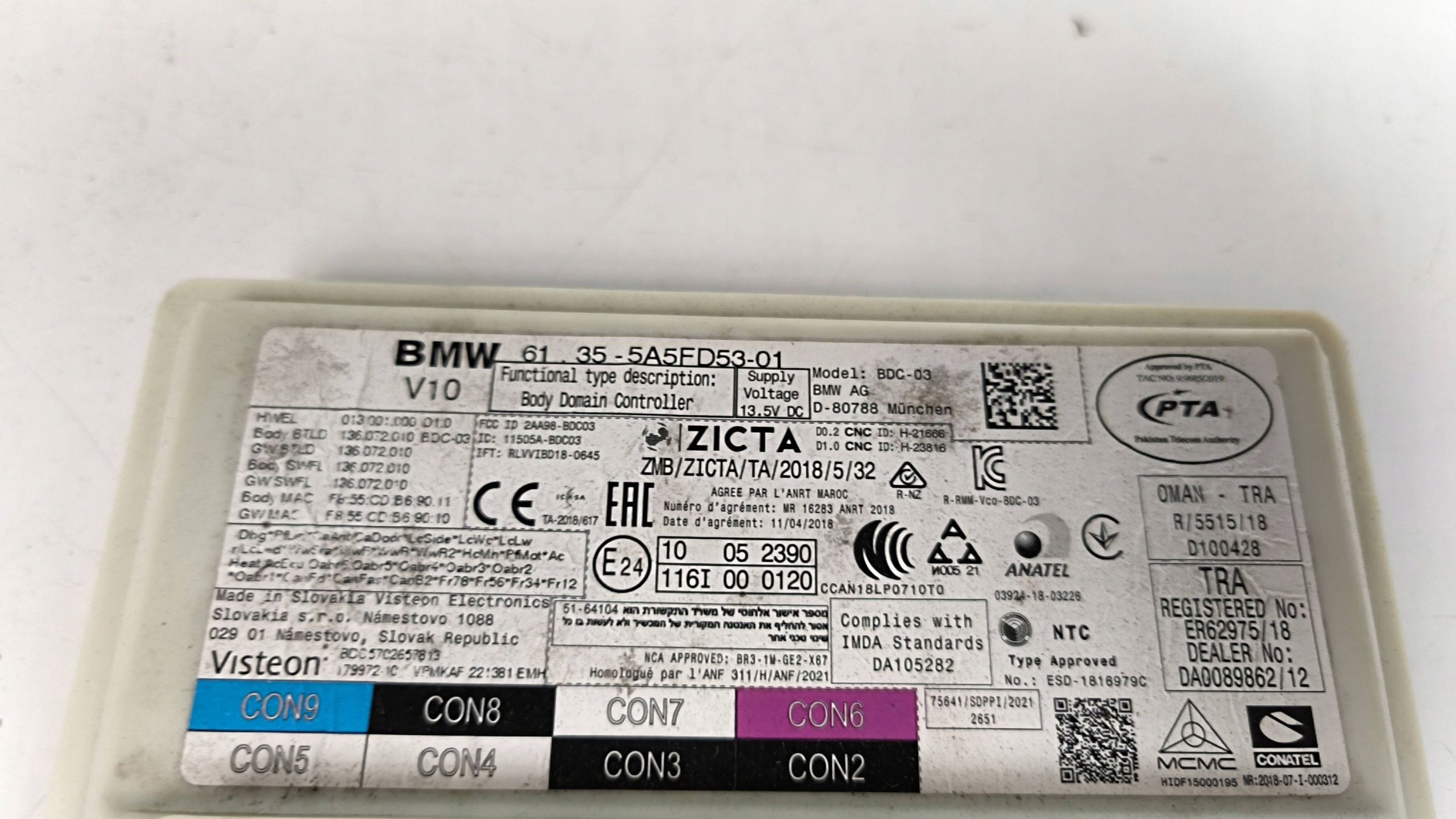 BMW 3 G20 G21 5A5FD53 Centralina comfort