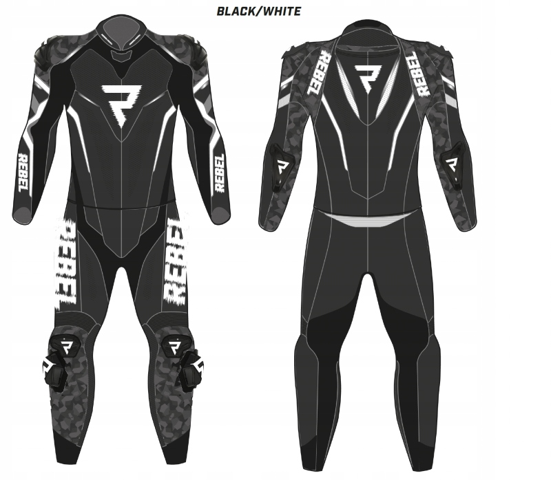 KURTKA SKÓRZANA REBELHORN REBEL BLACK/WHITE 50 Producent Rebelhorn