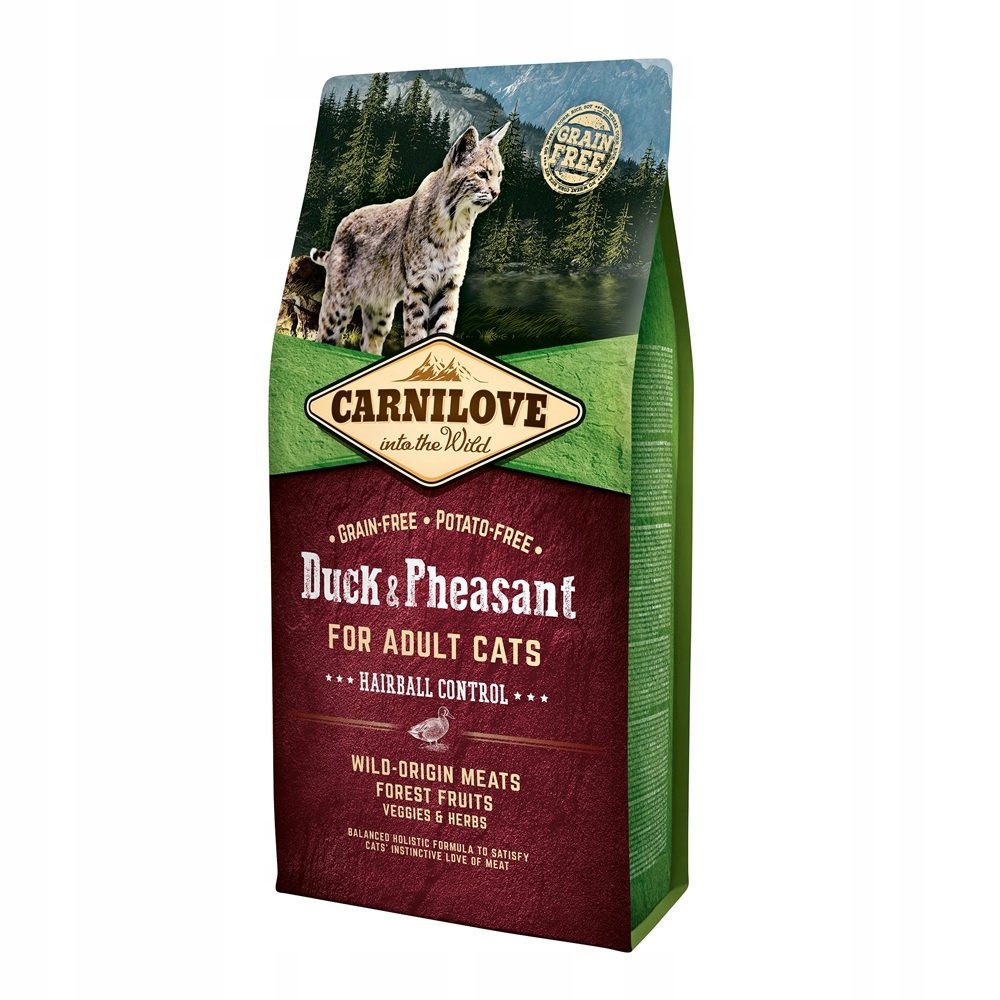 Levně Krmivo Carnilove Hairball Control proti žmolkům Kachna a Bažant 6 kg