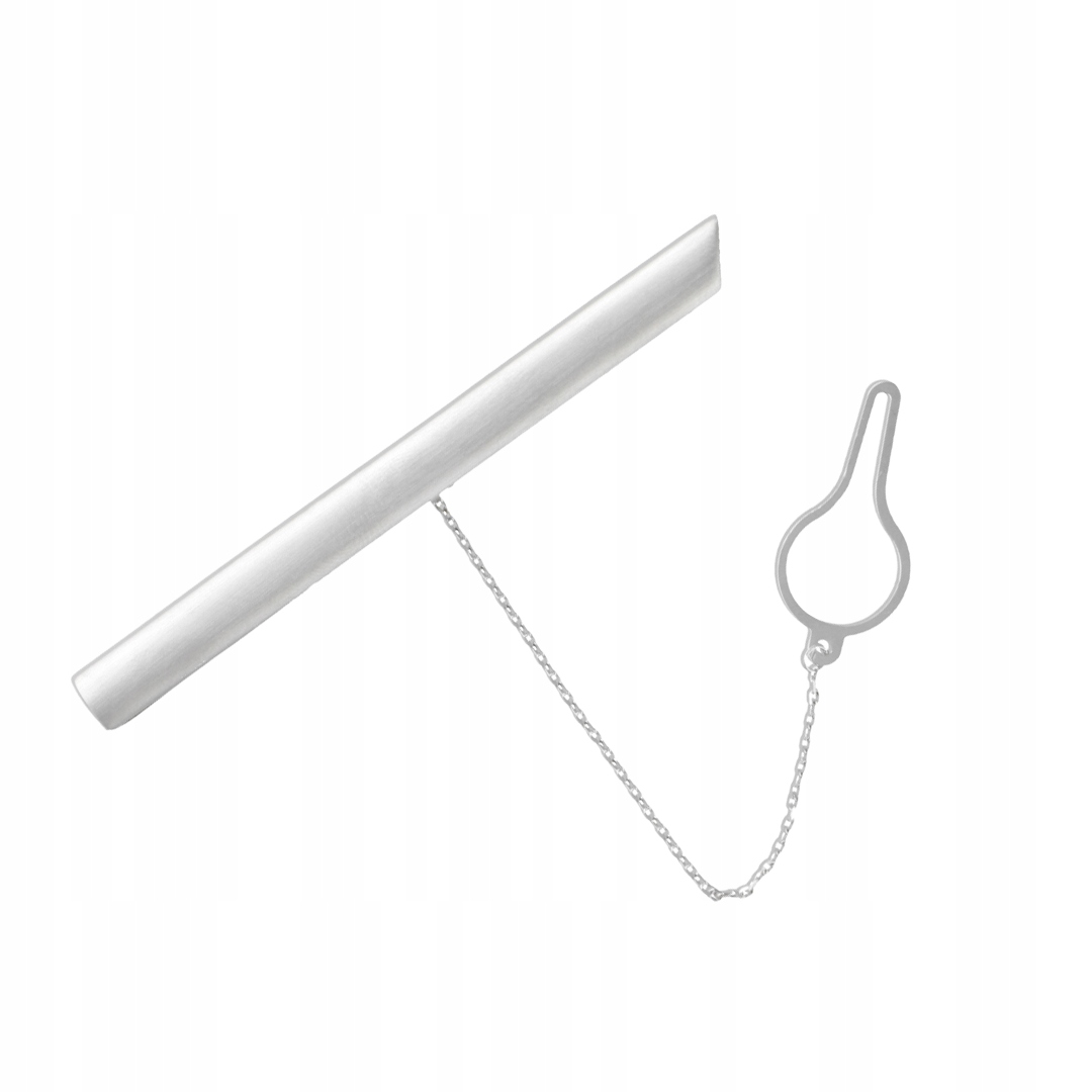 Saténová spona na kravatu, stříbro rhodiované