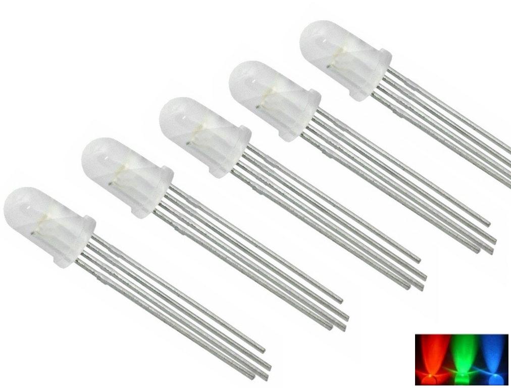 

Dioda Led Rgb 5mm - wspólna Katoda Arduino - 5 szt