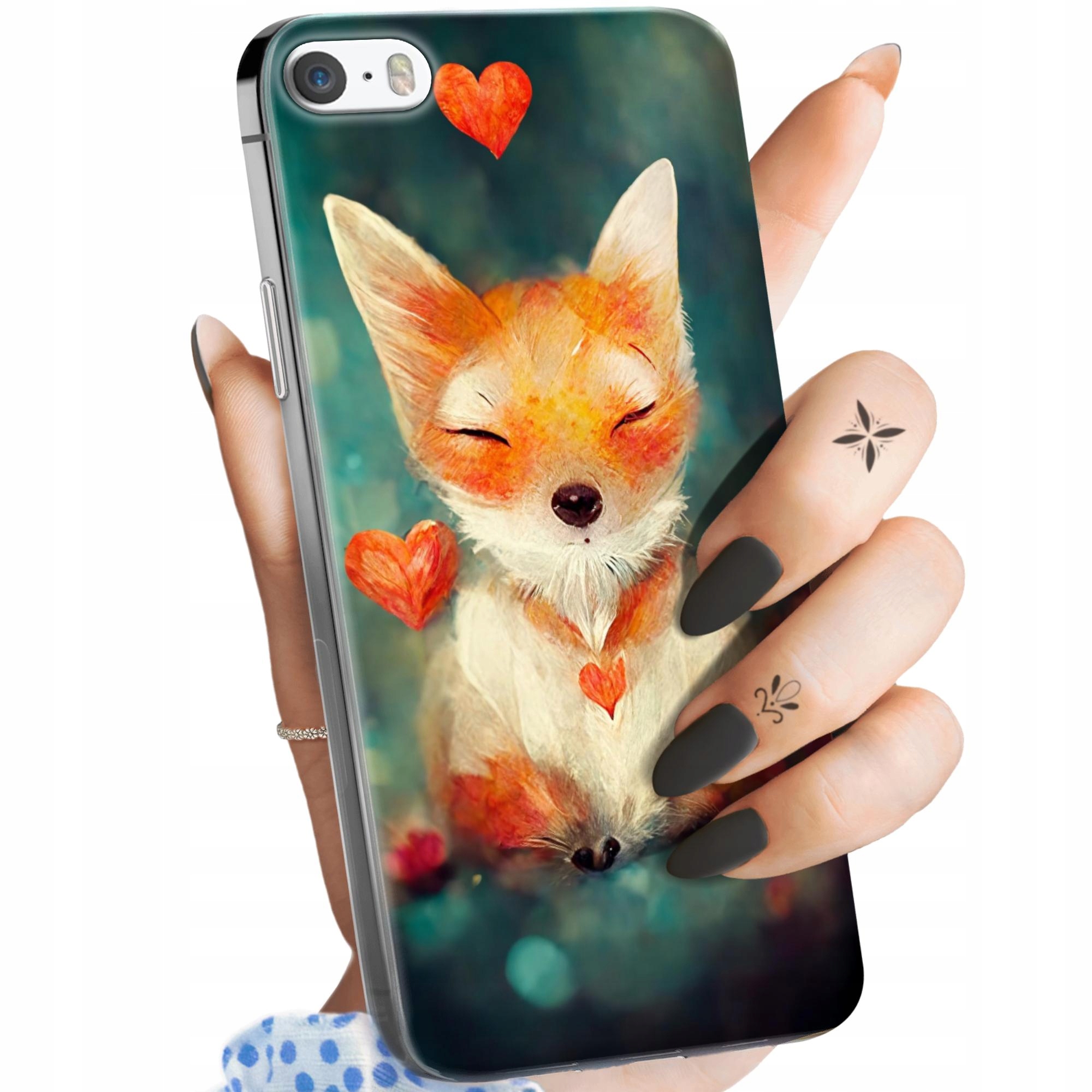 ETUI DO IPHONE 5 / 5S / SE WZORY LISKI LISY FOX OBUDOWA POKROWIEC CASE