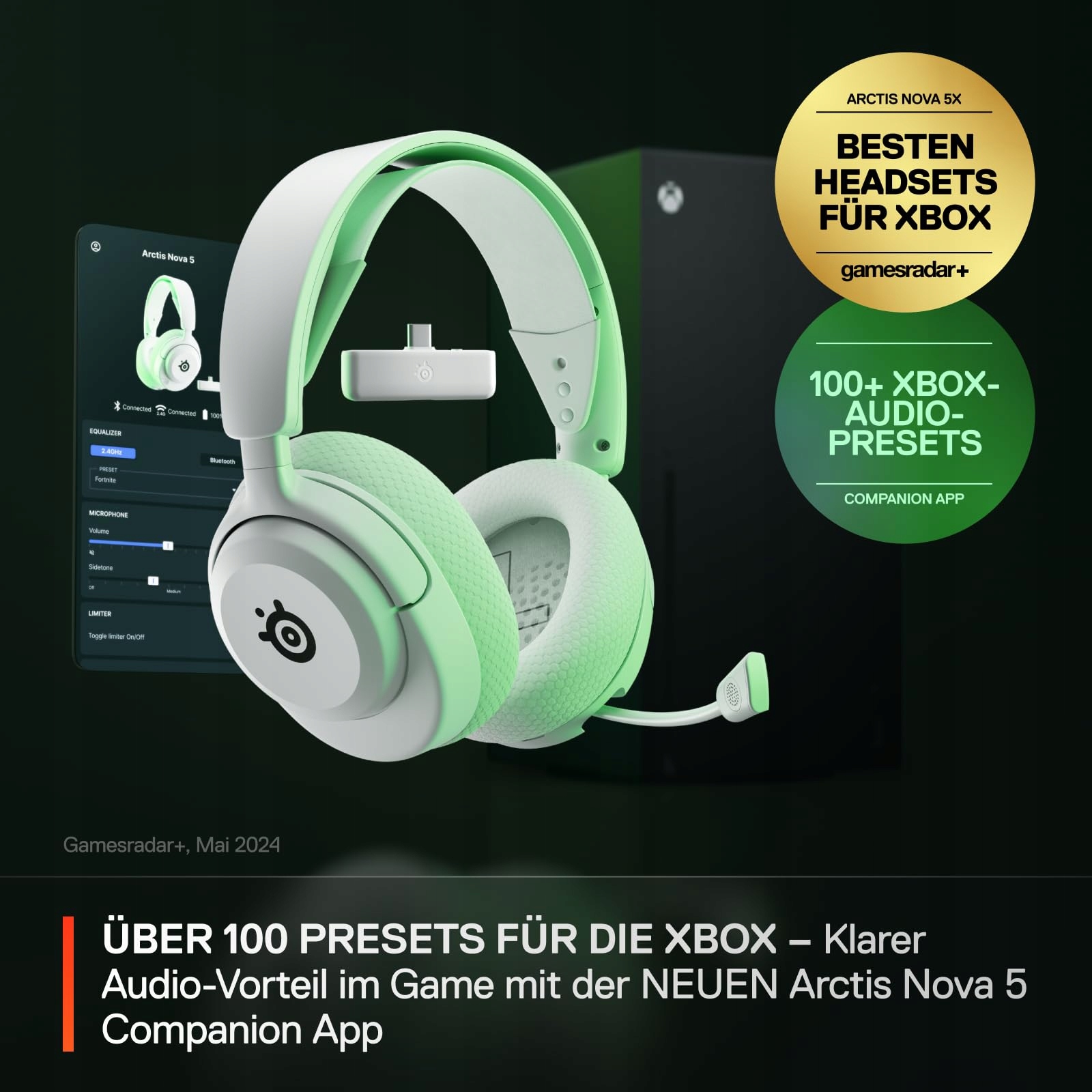 STEELSERIES Arctis Nova 5X Bezprzewodowe Słuchawki Gamingowe Białe — miniatura 2