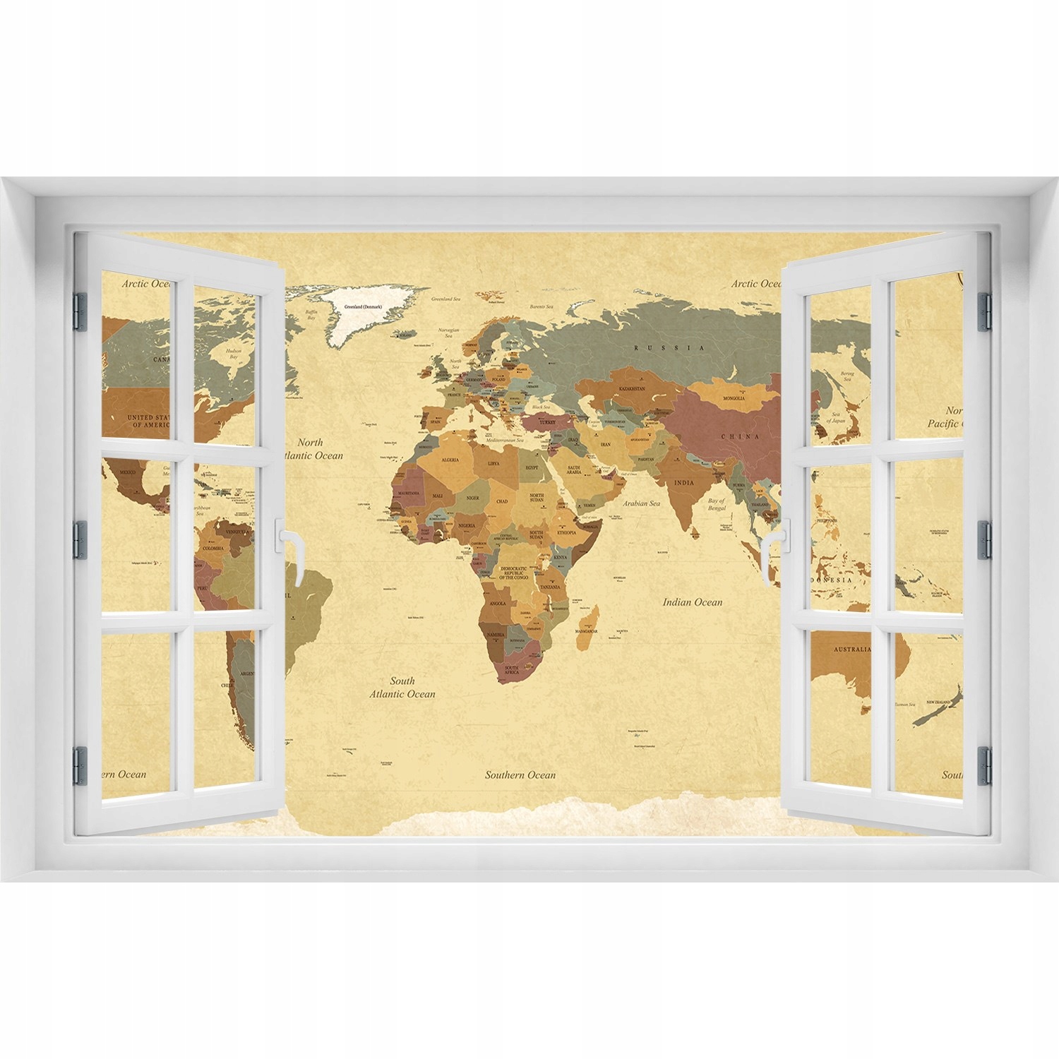 

Samoprzylepna Naklejka na ścianę Mapa polityczna