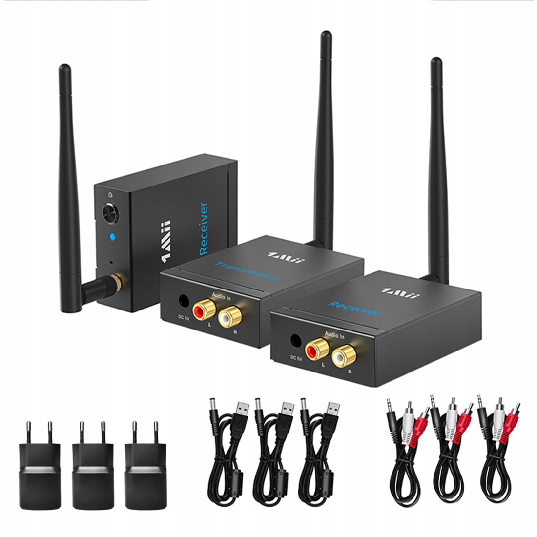 Bezdrátový vysílač 1Mii RT5066 1X Vysílač 2 Rca Přijímače
