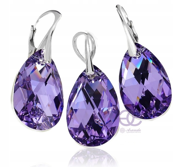 Krystaly Komplet Violet Stříbro