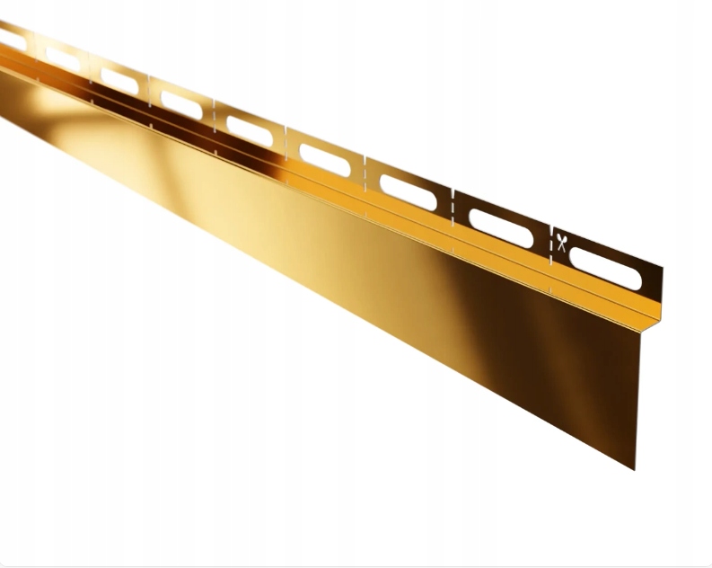 Nástěnná Spádová Lišta Zlatý Lesk Levá 120 cm Nástěnná Lesklá