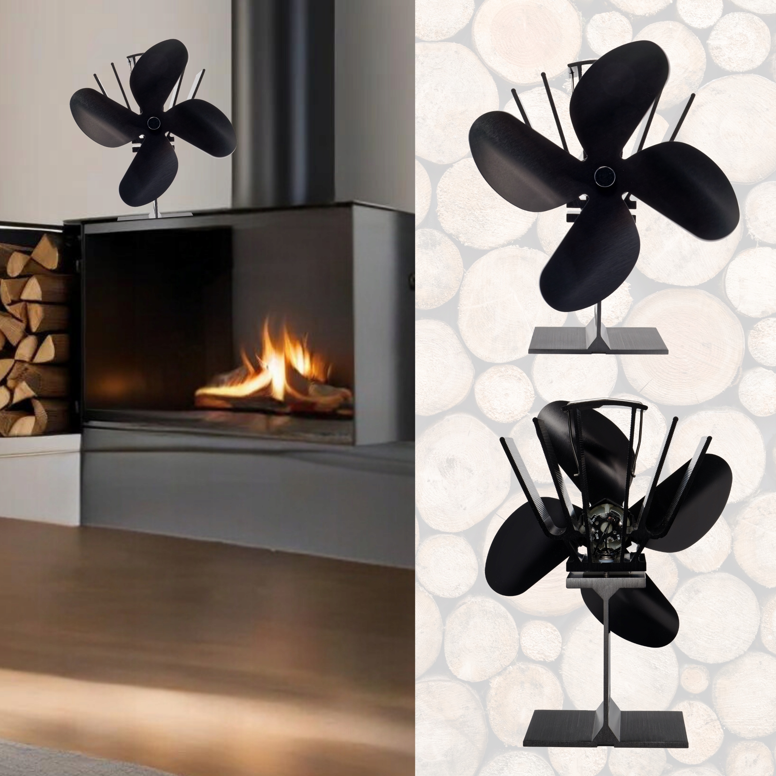 WENTYLATOR KOMINKOWY TERMOELEKTRYCZNY WIATRAK ZASILANY CIEPŁEM TURBINA Stan opakowania oryginalne