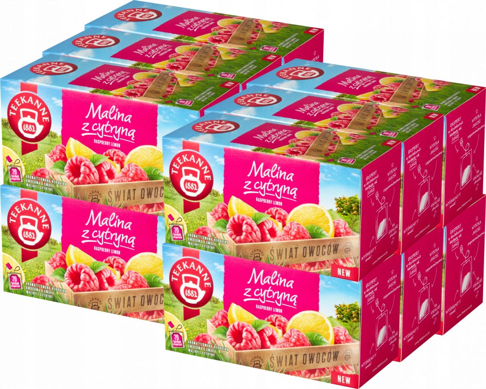 Teekanne Malina z Cytryną 20 kopert herbata ekspresowa owocowa x12