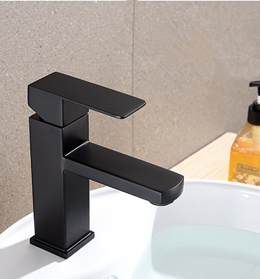 BATERIA UMYWALKOWA STOJĄCA KRAN ŁAZIENKOWA CZARNA CUBIC NABLATOWA LOFT Kod producenta Bateria