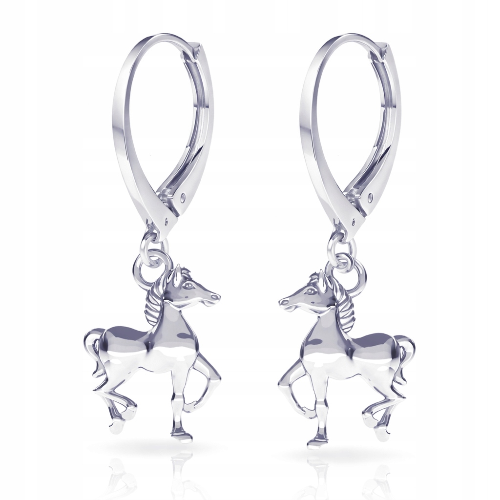 Kůň koník náušnice na anglickém biglu stříbro 925