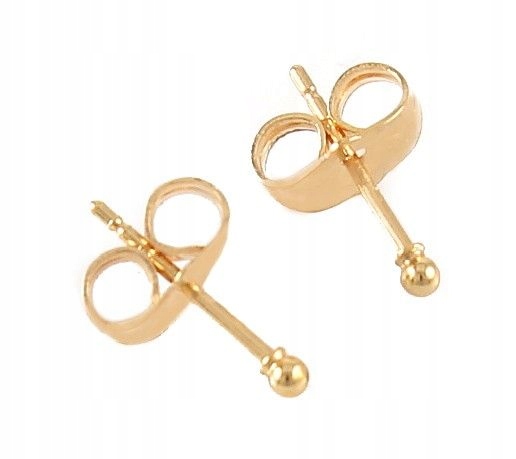 KOLCZYKI ZŁOTE KULKI 18 KARATÓW 2 mm