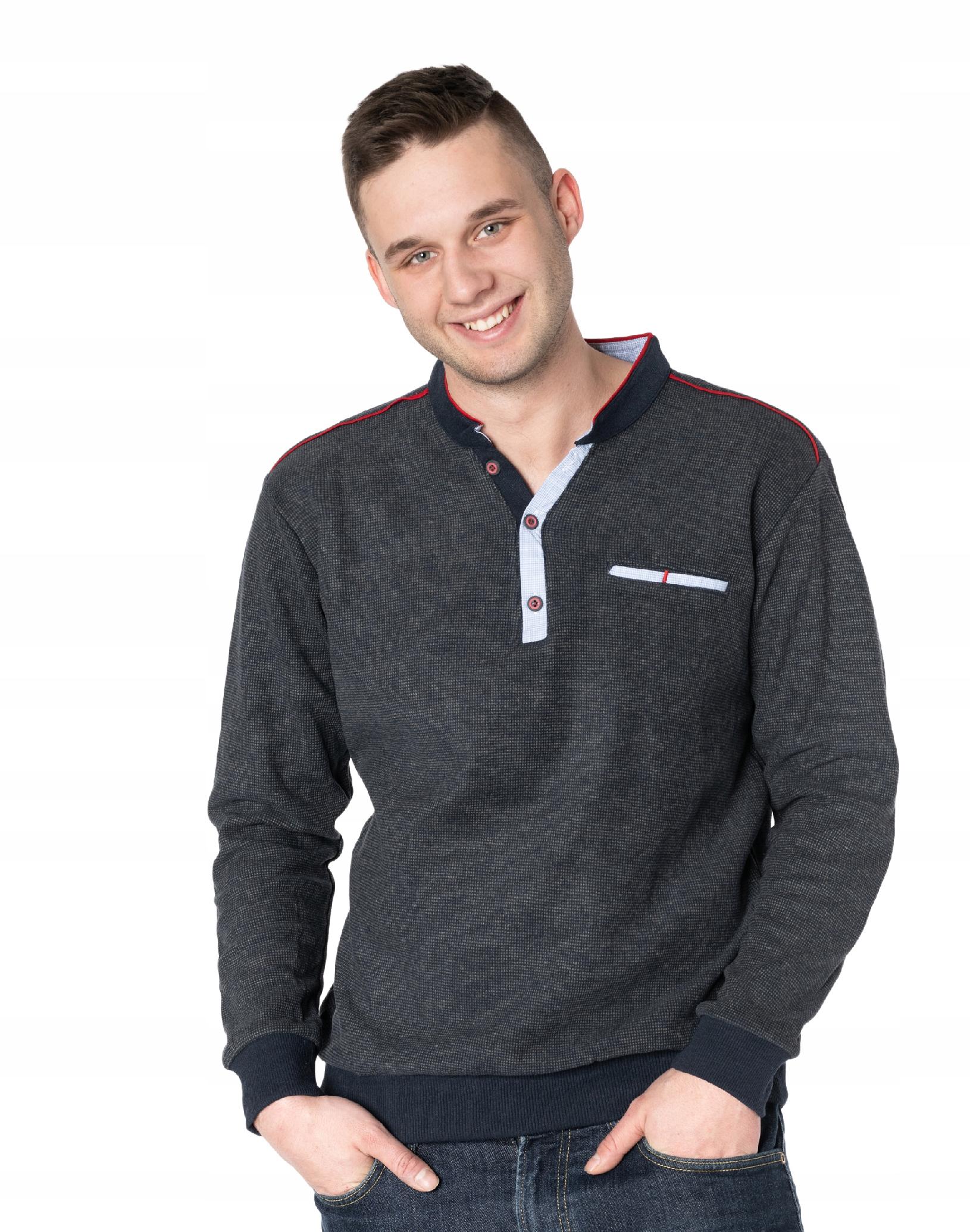 

Cienki Sweterek Męski Rozpinany Bluza 8665-01 r XL