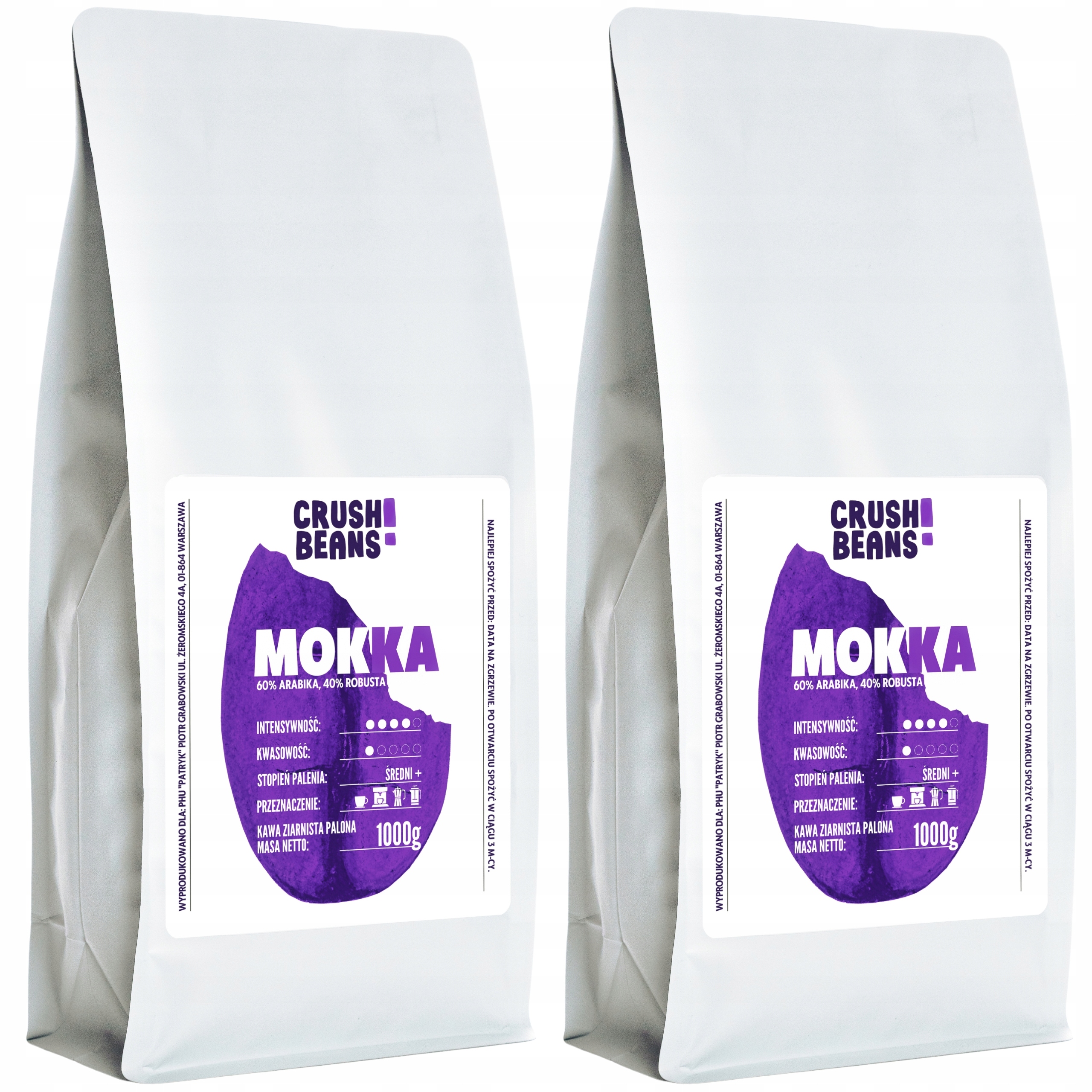 Levně Mletá káva 2 kg Mokka Crush Beans Set