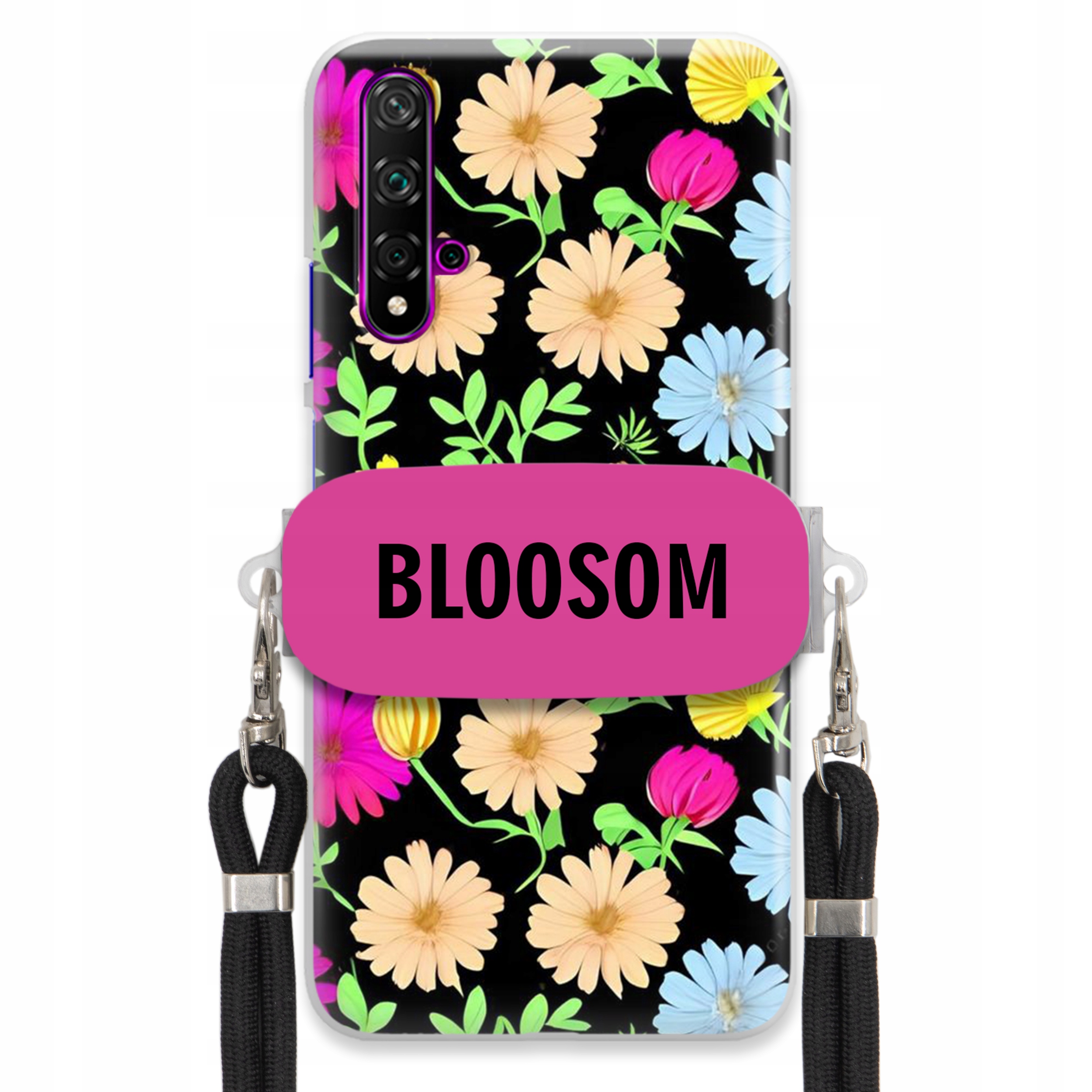 Pouzdro Držák Crossbody Pro Huawei Nova 5 Kryt Pouzdro Květiny Bloosom Flower
