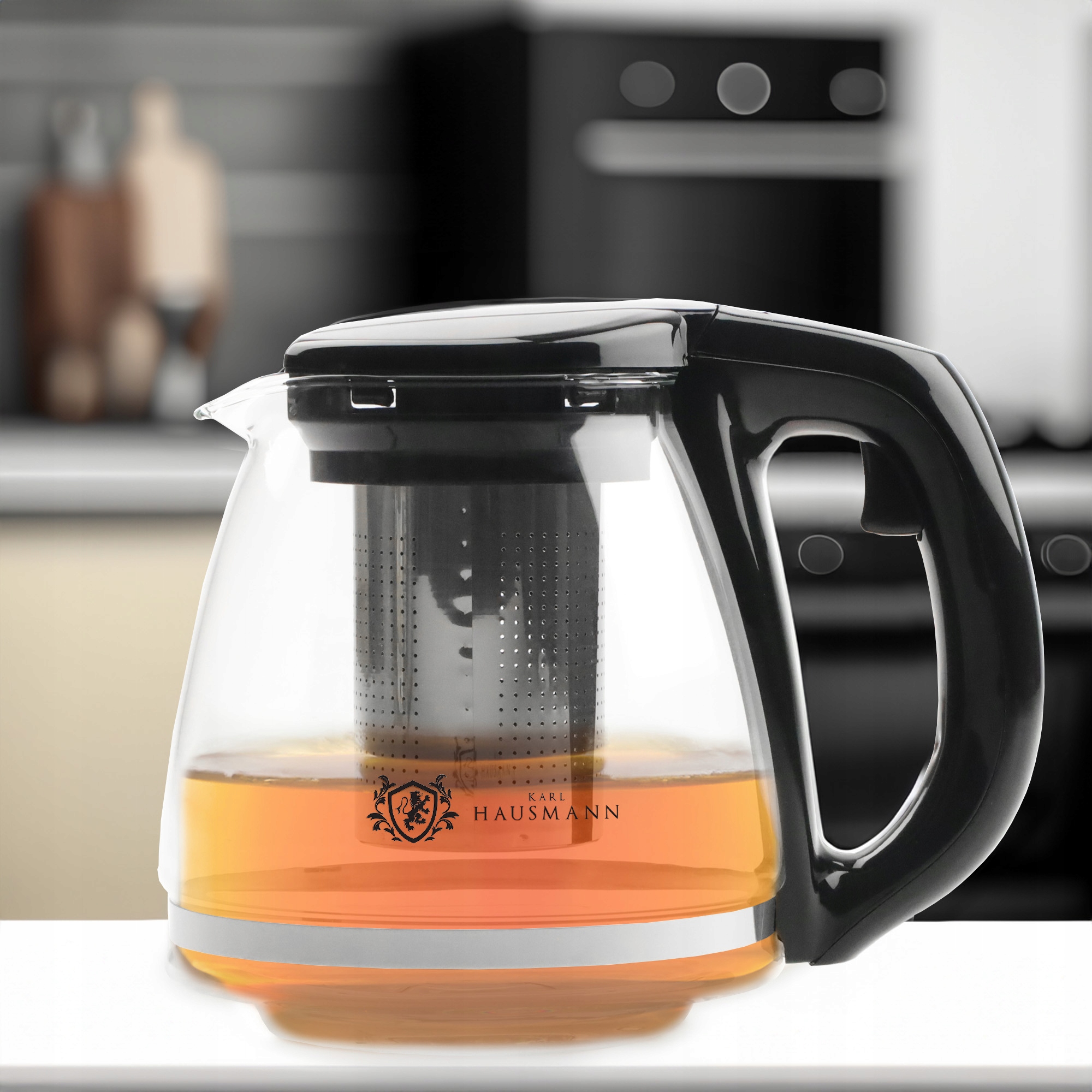 DZBANEK SZKLANY Z STALOWYM ZAPARZACZEM ZAPARZACZ DO HERBATY ZIÓŁ 1100 ML