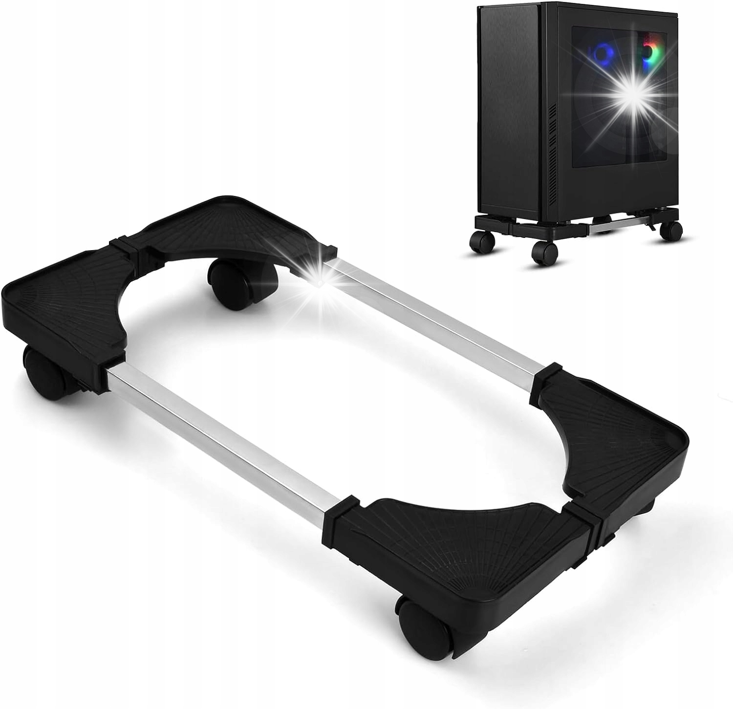 Levně Podstavec Stojan Na Počítač Vozík Na Kolečkách Do 23 Kg Protiskluzový