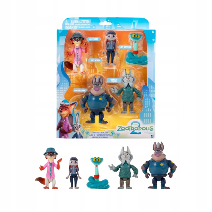 Disney Zwierzogród 2 Zestaw 5 x Ruchome Figurki 7,5 cm Judy Nick Zootopia