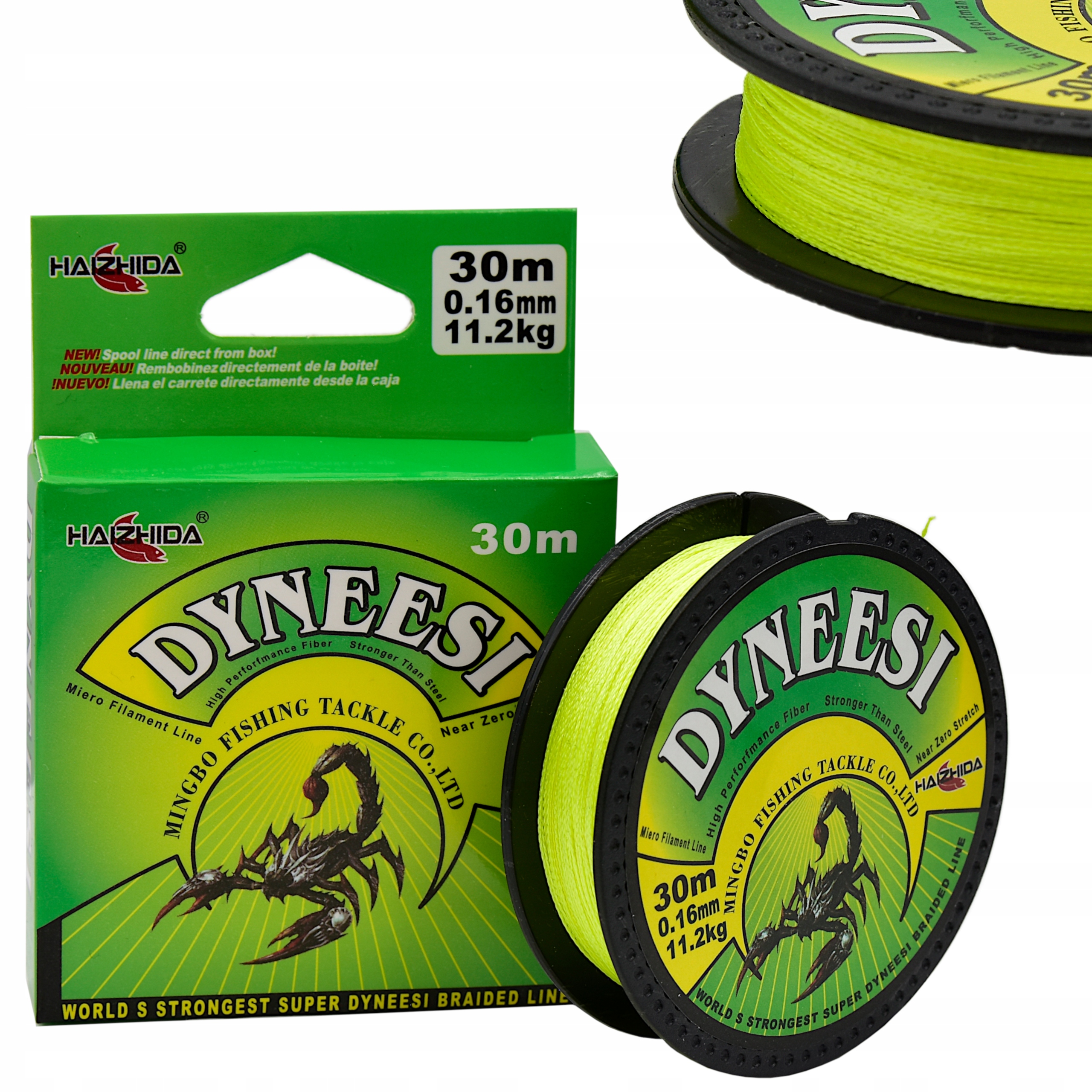Dyneesi Plecionka na Przypon 0,16 mm Żółta 30 m