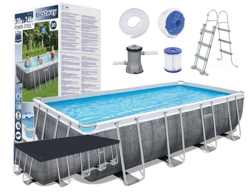 

Bestway 56996 * Basen Stelażowy 488x244x122cm 12w1