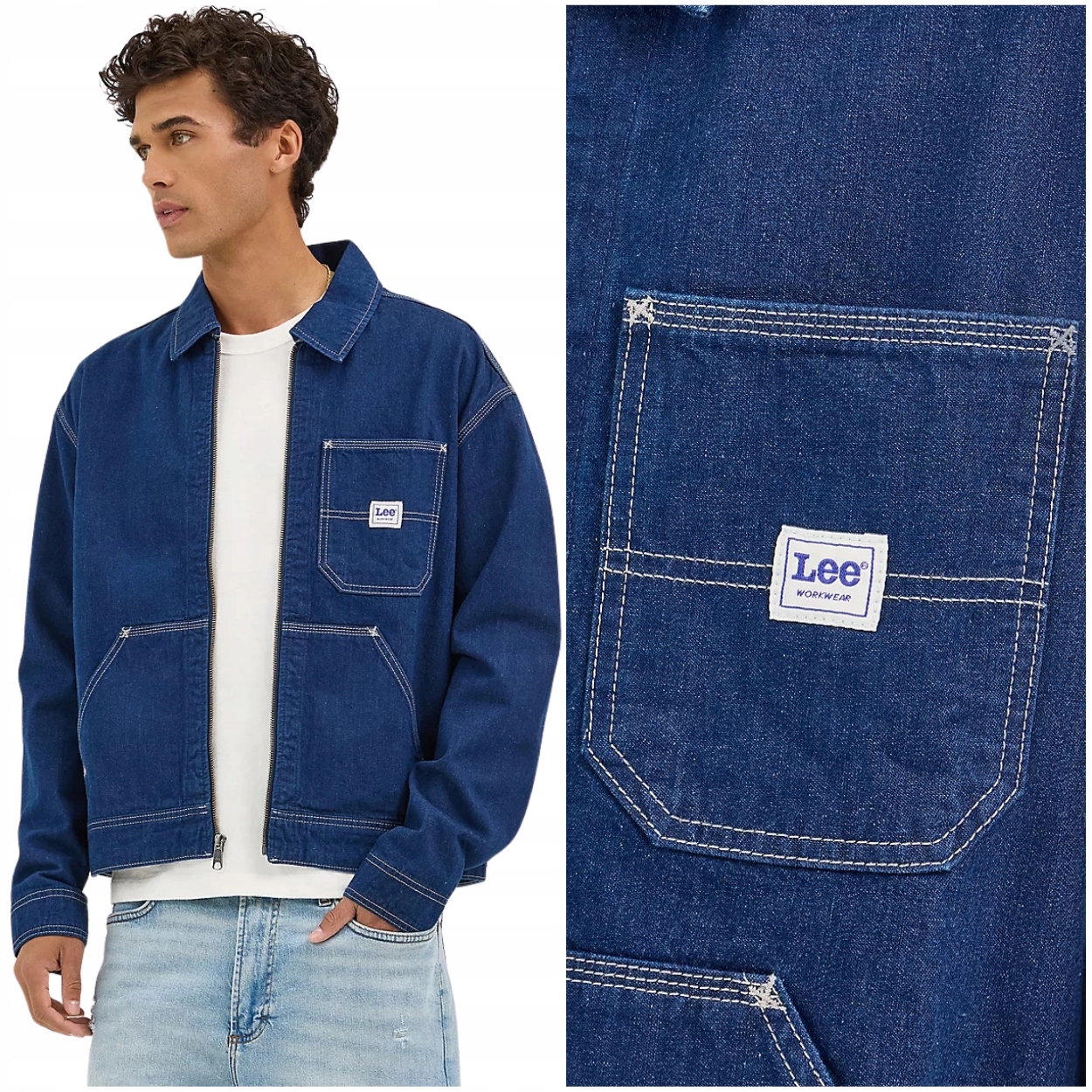 Lee 91W Workwear Jacket Rinse tmavě modrá pánská džínová katana bunda M