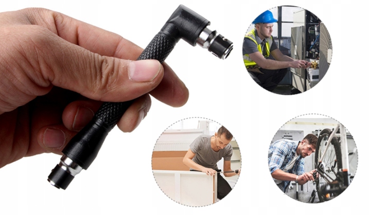 WKRĘTAK KĄTOWY KLUCZ UCHWYT DO KOŃCÓWEK BITÓW 1/4 Marka SATIS