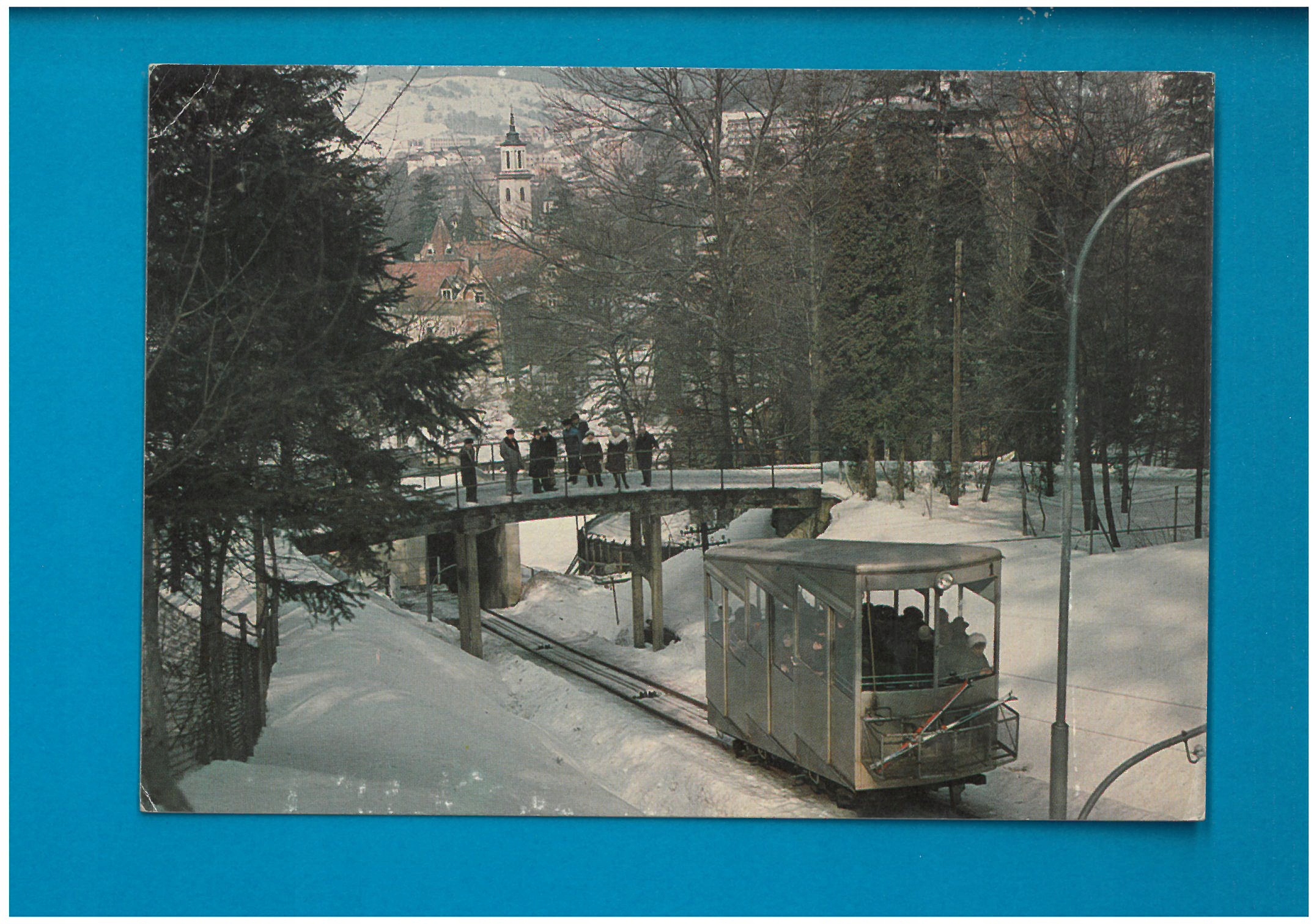 KRYNICA KOLEJKA NA GÓRĘ PARKOWĄ POCZTÓWKA LATA PRL