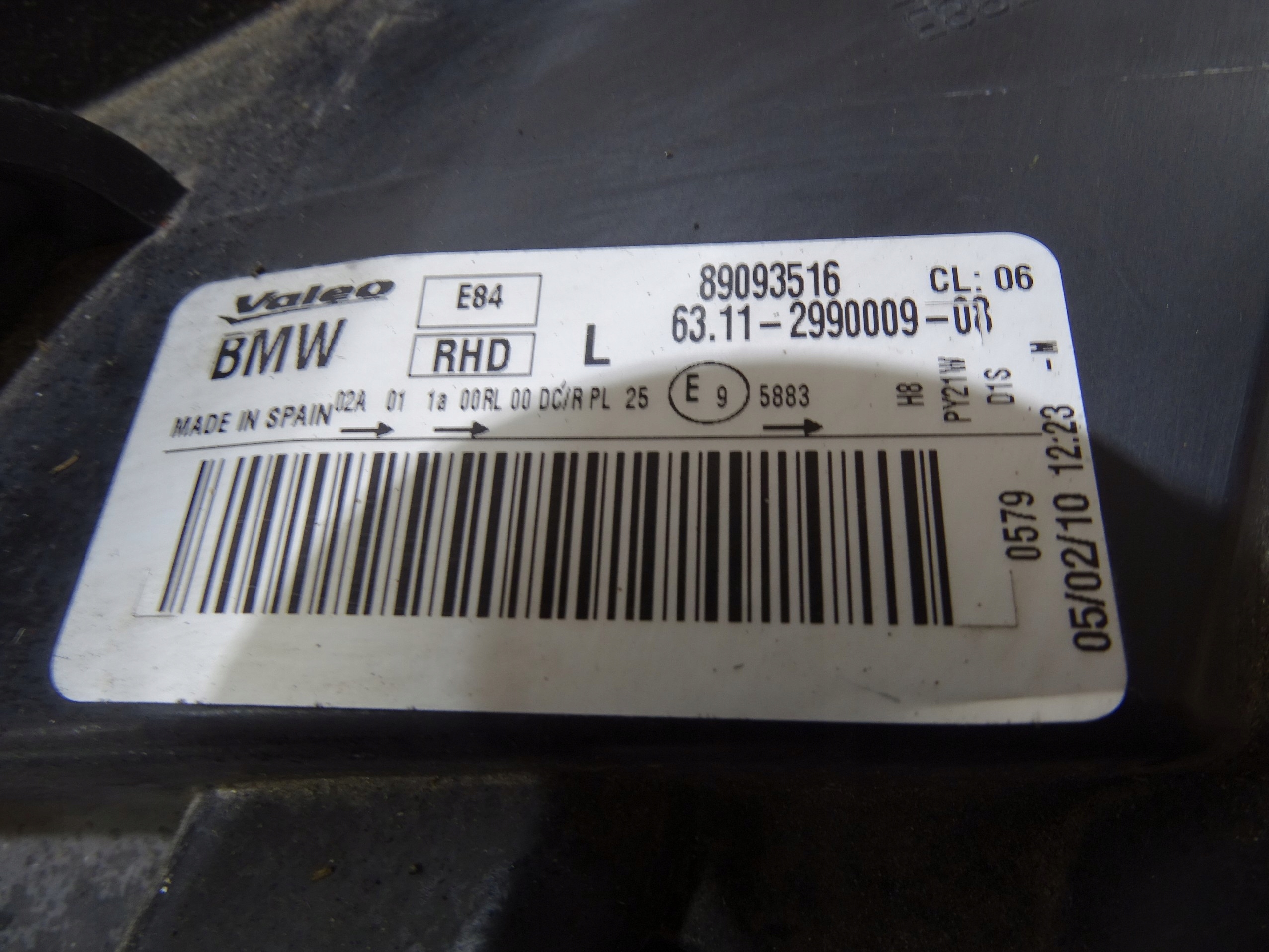 light left front XENON BMW X1 E84 OE 2990009