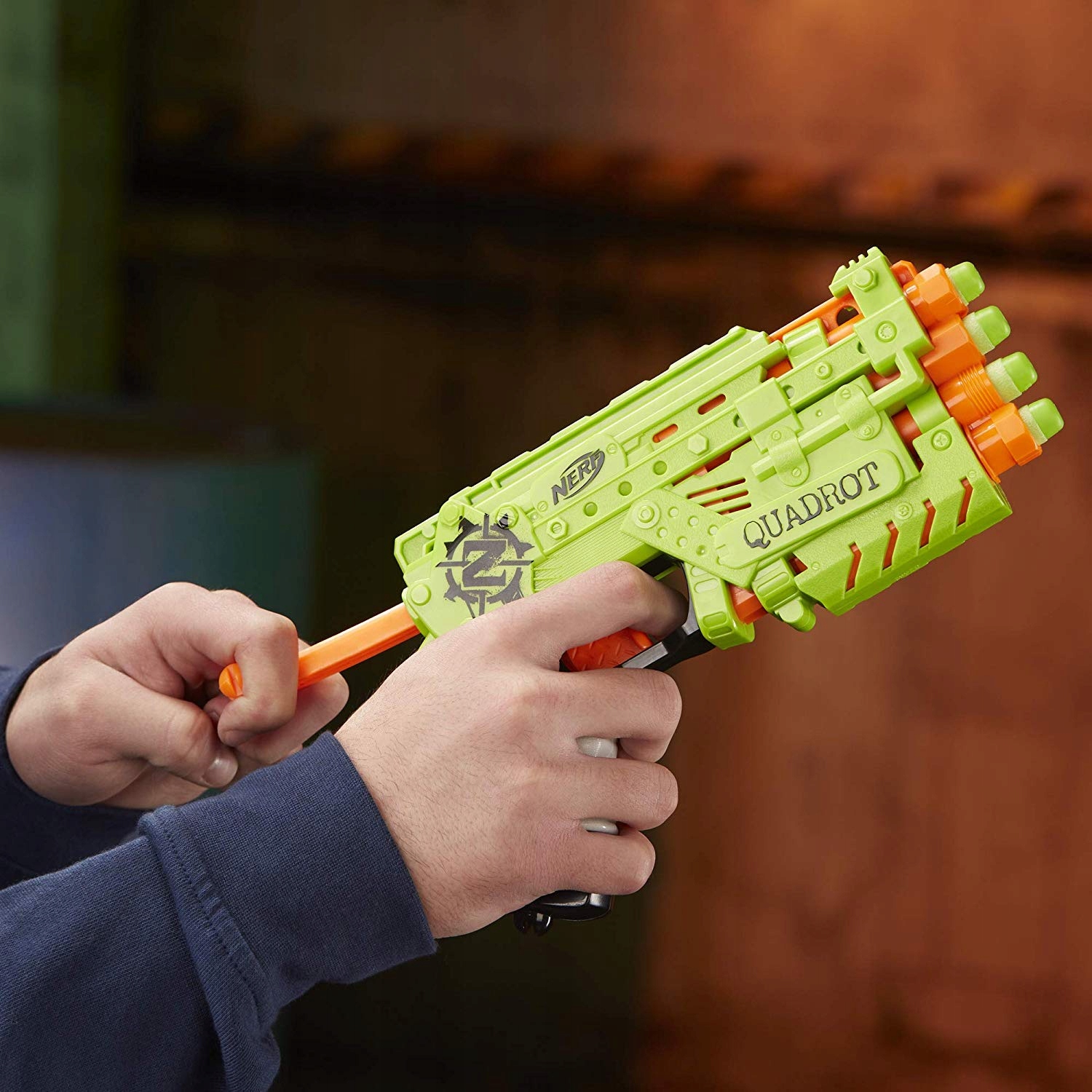 NERF ZOMBIE PISTOLET QUADROT + CELE OPASKA DODATKI Wiek dziecka 8 lat +
