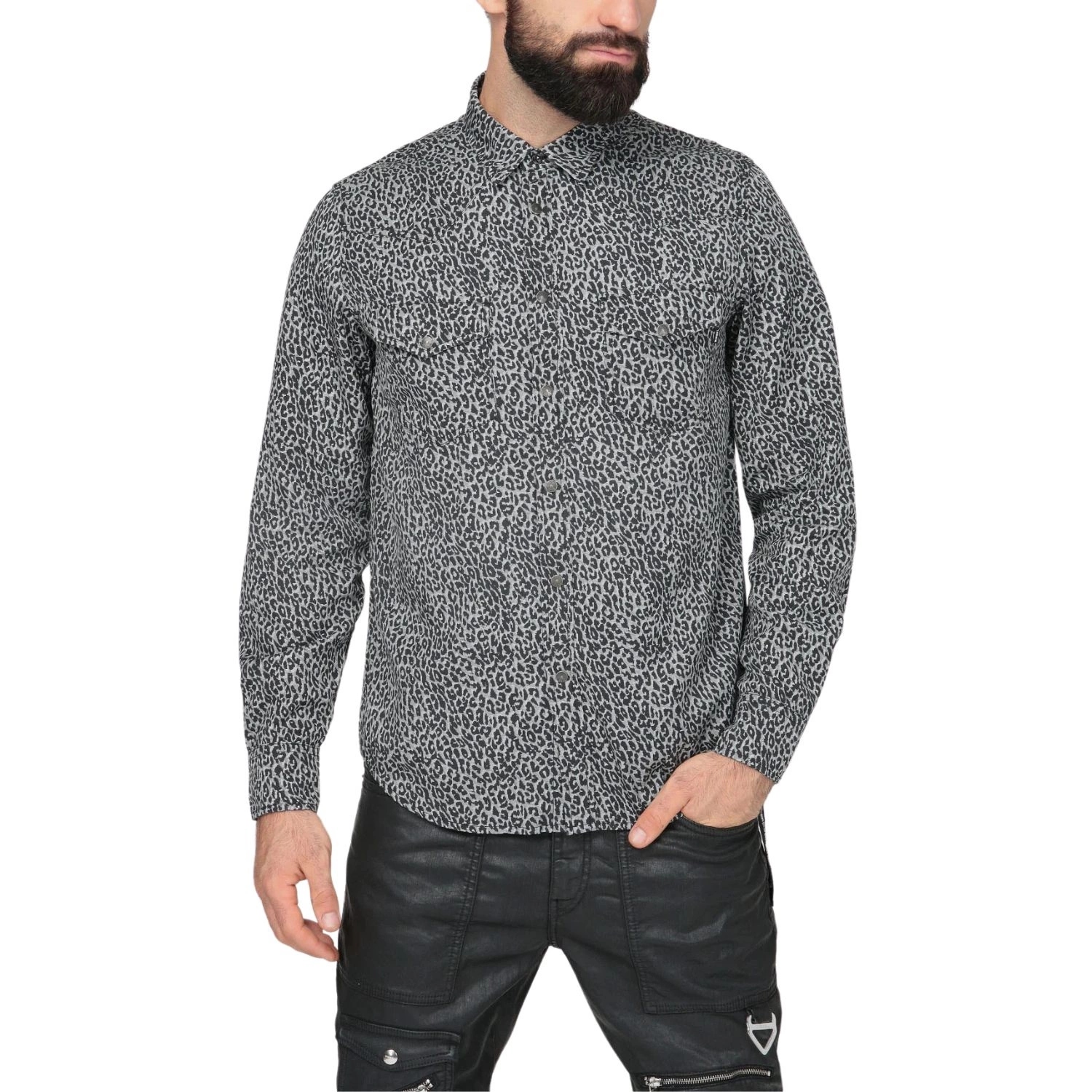 Pánská košile Diesel East, ležérní, elegantní klasická, vzorovaná, vel. L